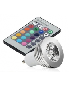 Gu10 LED sijalka / Gu10 LED žarnica / RGB - večbarvna / 3 LED / High Power / 3W = 36W / AC195~265V / z upravljalnikom