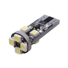 LED sijalka T10 / žarnica W2.1X9.5D, w5w, 194 / Hladno bela / 8 LED / 3528 / 2W = 8W / 12V / Canbus / z uporom