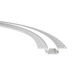 Vgradni gibljiv ALU profil za LED trak / 2m / Knauf / pokrov na klik / mlečen pokrov / 57,3 x 13,1mm