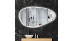 LED Ogrevano asimetrično kopalniško ogledalo touch