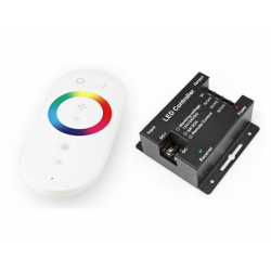 Radiofrekvenčni 2.4G RGB krmilnik / kontroler / LED / DC12-24V / max 12A + daljinski upravljalnik bele barve