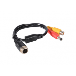 Kabel, adapter moški 4-pin - 1 video RCA, 1 napajanje DC