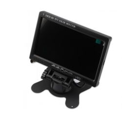Barvni vgradni in nadgradni TFT LCD  avto zaslon 7 inčev za kamero za vzvratno vožnjo (12 in 24V)  / 4-pin priklop / s stojalom
